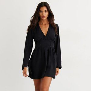 Black Flared Mini Dress